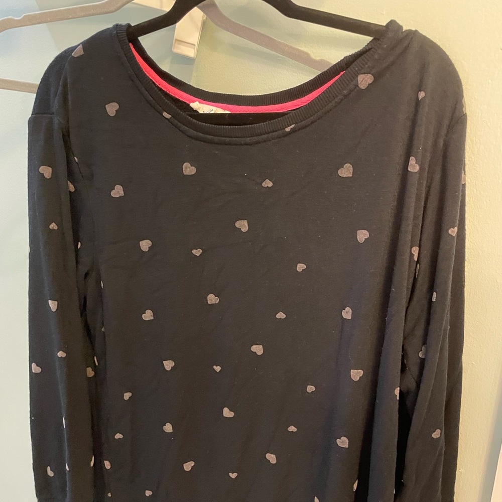 Black and Silver Heart Sweatshirt 1X